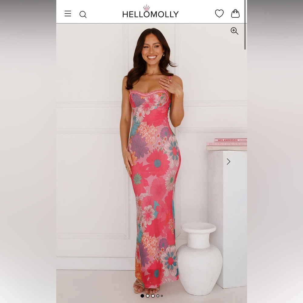 MORE TO MAKE MESH MAXI DRESS PINK